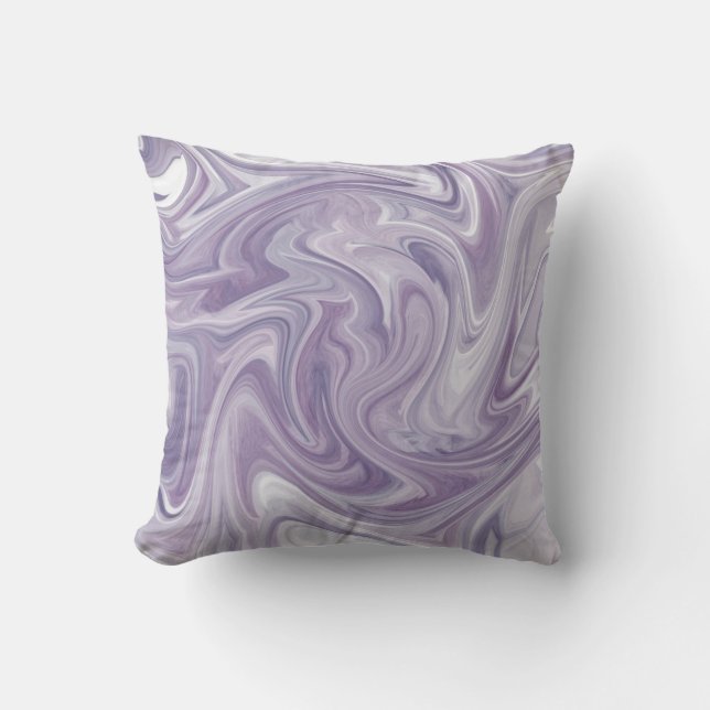 Swirly Lavender Abstract Kussen (Voorkant)