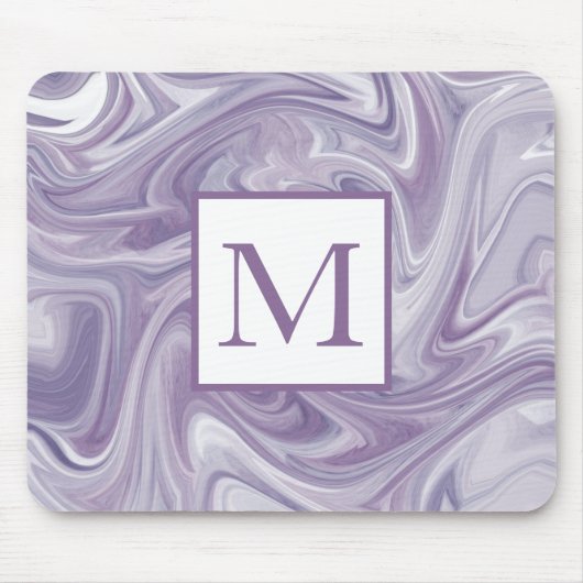 Swirly Lavender Abstract Muismat (Voorkant)