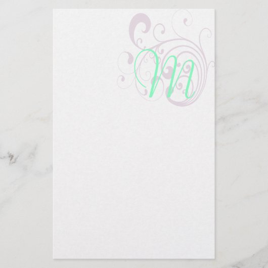 Swirly Lavender Briefpapier (Voorkant)