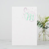 Swirly Lavender Briefpapier (Staand voorkant)
