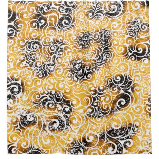 Swirly Leopard Pattern Douchegordijn (Voorkant)