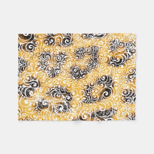 Swirly Leopard Pattern Fleece Deken (Voorkant (Horizontaal))