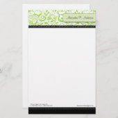 Swirly Limoen Boutique Designer Stationery Briefpapier (Voorkant / Achterkant)