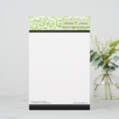 Swirly Limoen Boutique Designer Stationery Briefpapier (Staand voorkant)