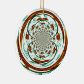 Swirly Lions Wildlife Patroon Keramisch Ornament (Rechts)