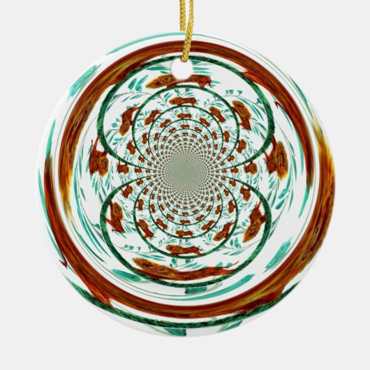 Swirly Lions Wildlife Patroon Keramisch Ornament (Voorkant)