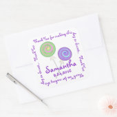 Swirly Lollipops Snoep Dank u Vierkante Sticker (Envelop)