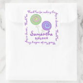 Swirly Lollipops Snoep Dank u Vierkante Sticker (Tas)