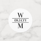 Swirly Love Trouwdatum Initialen Romantische foto' Confetti (Kleine voorkant)