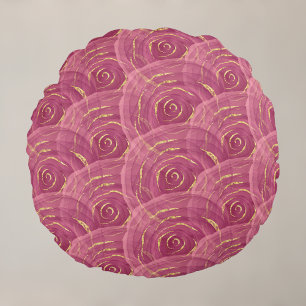 Swirly Mauve Gilded Abstract Roos Pattern Rond Kussen