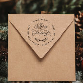 Swirly Merry Christmas Script Retouradres Zelfinktende Stempel