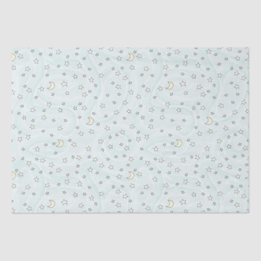Swirly Mint Stars & Moons Tissuepapier (Voorkant)