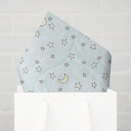 Swirly Mint Stars & Moons Tissuepapier (Cadeauzakje)
