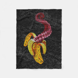 swirly mutant-banaan fleece deken