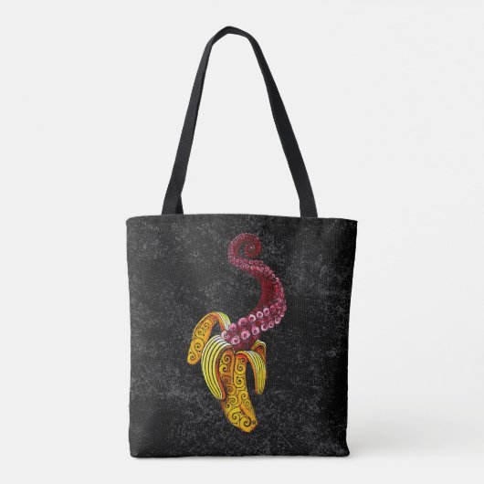 swirly mutant-banaan tote bag (Achterkant)