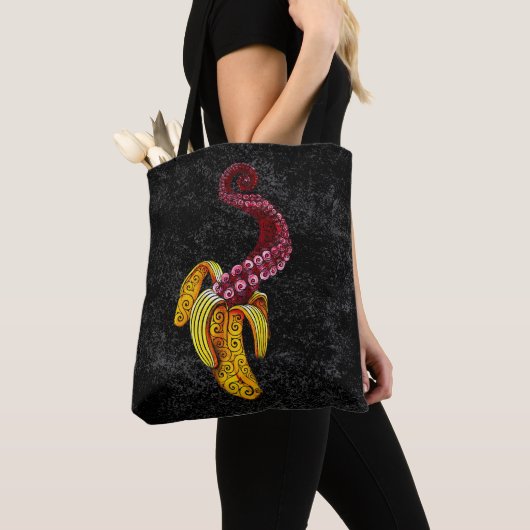 swirly mutant-banaan tote bag (Dichtbij)