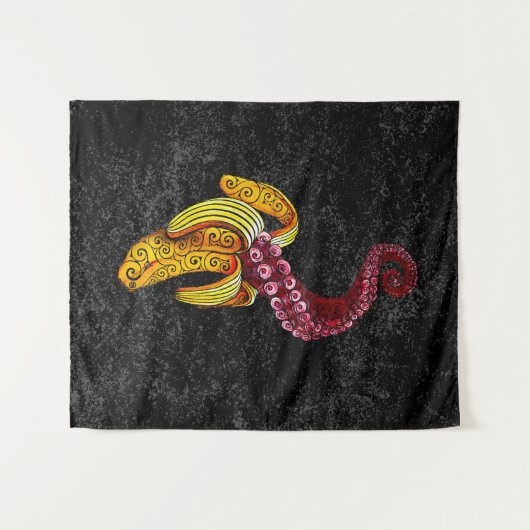 swirly mutant-banaan wandkleed (Voorkant (horizontaal))