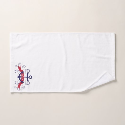 Swirly Nautische boot anker monogram Bad Handdoek (Handdoek)