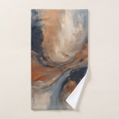 Swirly Navy blauw Sinaasappel licht blauw marmer Bad Handdoek (Handdoek)