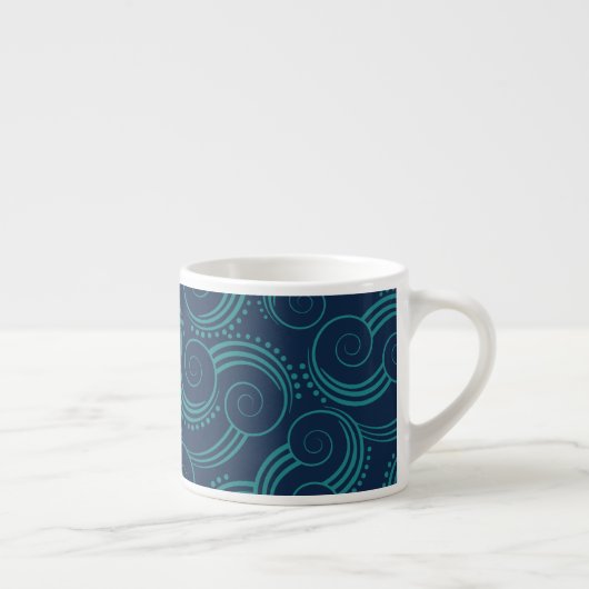 Swirly Ocean Waves Espresso Kop (Rechts)