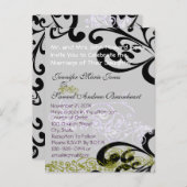 Swirly Paarse & Groen Save The Date Aankondigingskaart (Voorkant / Achterkant)