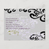 Swirly Paarse & Groen Save The Date Aankondigingskaart (Achterkant)