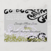 Swirly Paarse & Groen Save The Date Aankondigingskaart (Voorkant)