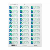 Swirly Pattern Paisley in groen en blauw. Etiket (Full Sheet)