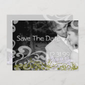 Swirly Photo Sla de datum op Aankondigingskaart (Voorkant / Achterkant)