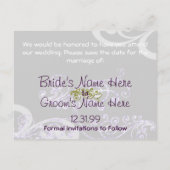 Swirly Photo Sla de datum op Aankondigingskaart (Achterkant)