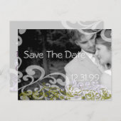 Swirly Photo Sla de datum op Aankondigingskaart (Voorkant / Achterkant)