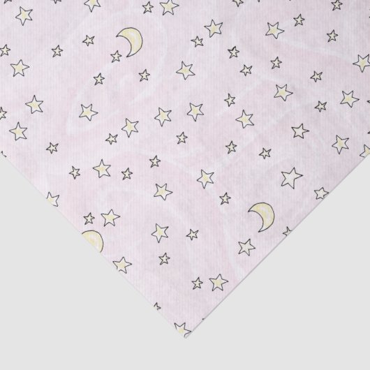 Swirly Pink Stars & Moons Tissuepapier (Detail)