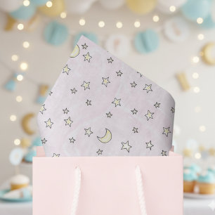 Swirly Pink Stars & Moons Tissuepapier
