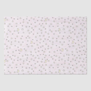 Swirly Pink Stars & Moons Tissuepapier