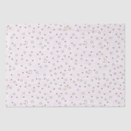 Swirly Pink Stars & Moons Tissuepapier (Voorkant)