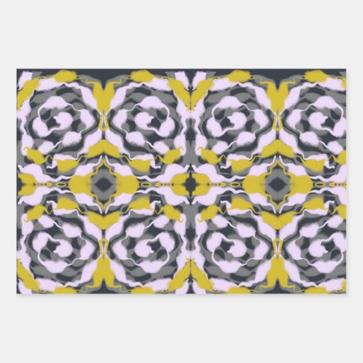 SWIRLY PUNCHY bloemen en harten Inpakpapier (Voorkant)