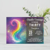 Swirly Rainbow Color Cosmos Nebula Galaxy Yin Yang Kaart (Staand voorkant)