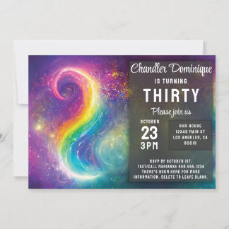 Swirly Rainbow Color Cosmos Nebula Galaxy Yin Yang Kaart