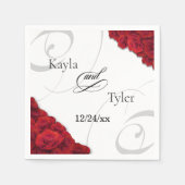 Swirly Red Roses bruiloft servet (Voorkant)
