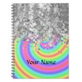 Swirly regenboog en faux glitter notitieboek (Voorkant)
