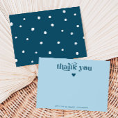 Swirly Retro Dank je hart Blauwgroen blauw Notitiekaartje