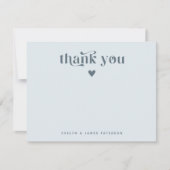 Swirly Retro Dank u Hart Staal Blauw Notitiekaartje (Voorkant)