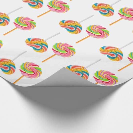 Swirly Rock Candy Cane Lollipop Cadeaupapier (Hoek)