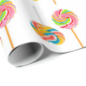 Swirly Rock Candy Cane Lollipop Cadeaupapier (Rol Hoek)