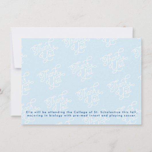 Swirly Script Dank u Afstuderen fotokaart Bedankkaart (Achterkant)