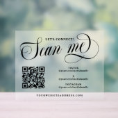 Swirly Script Scan Me QR Code Social Media Acryl Bord (Neutraal)
