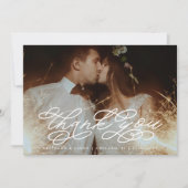 Swirly Script Wedding Dank u Foto Bedankkaart (Voorkant)