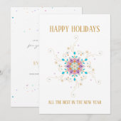 Swirly Snowflake Prettige feestdagen Custom Busine Feestdagenkaart (Voorkant / Achterkant)