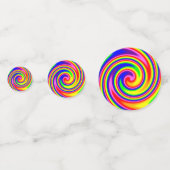 Swirly spiraal helder vloeiende kleuren vrolijk confetti (Achterkanten)