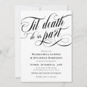 Swirly Til Death Do ons Part Elegant Gothic Weddin Kaart (Voorkant)